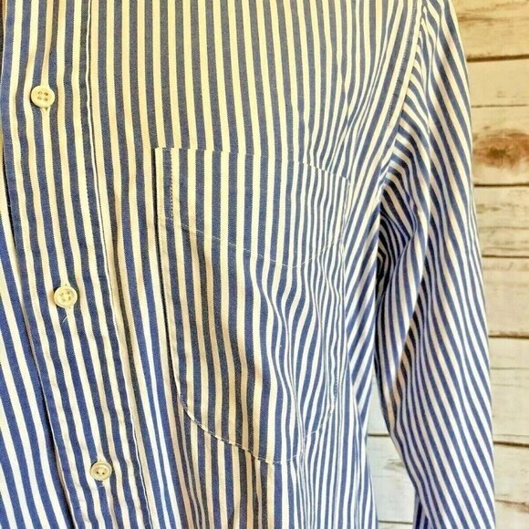 CLUB ROOM Men Long Sleeve Button Down Striped Cotton Casual Dress Shirt Sz 15/34 - Picture 6 of 12